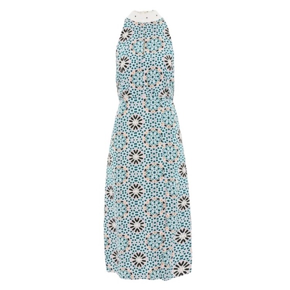 TOPSHOP Geo Moorish Moroccan Tile Tie Neck Halter Midi Dress size 6 - Picture 12 of 16